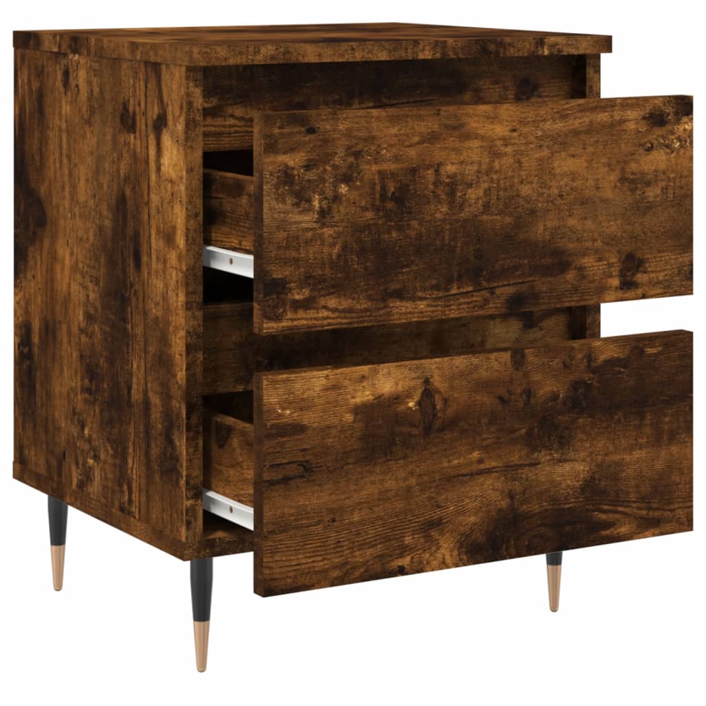Bedside Cabinet Smoked Oak 40x35x50 cm Engineered Wood