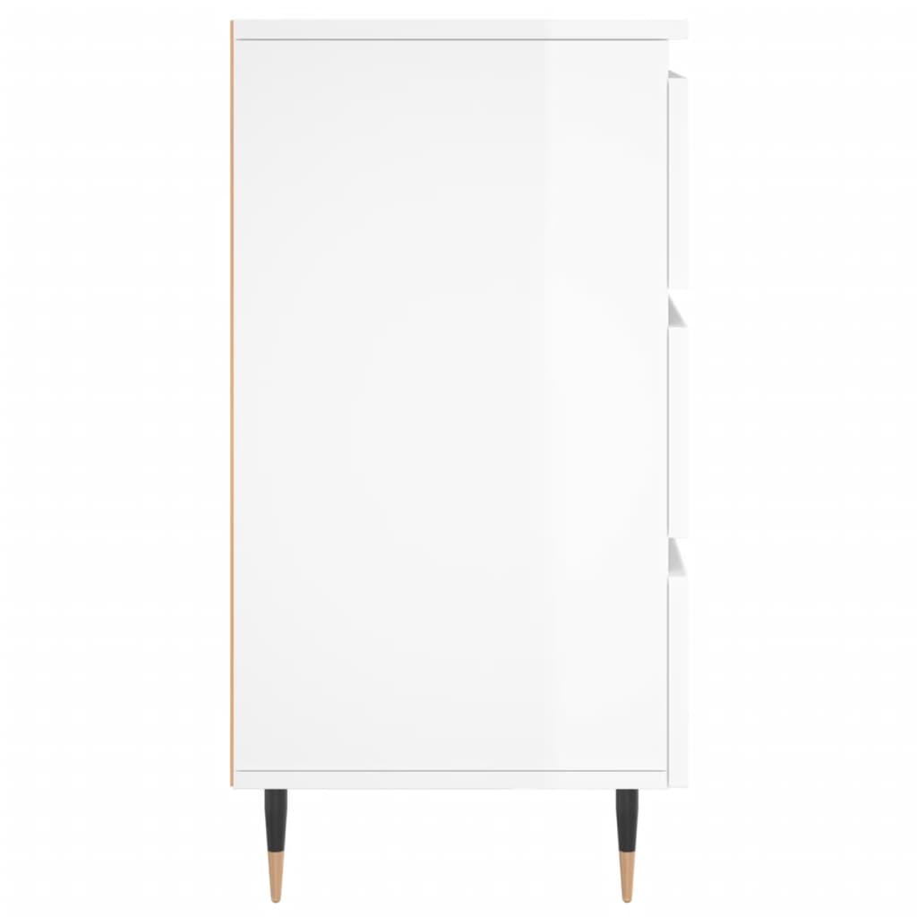 vidaXL Bedside Cabinet High Gloss White 40x35x69 cm Engineered Wood