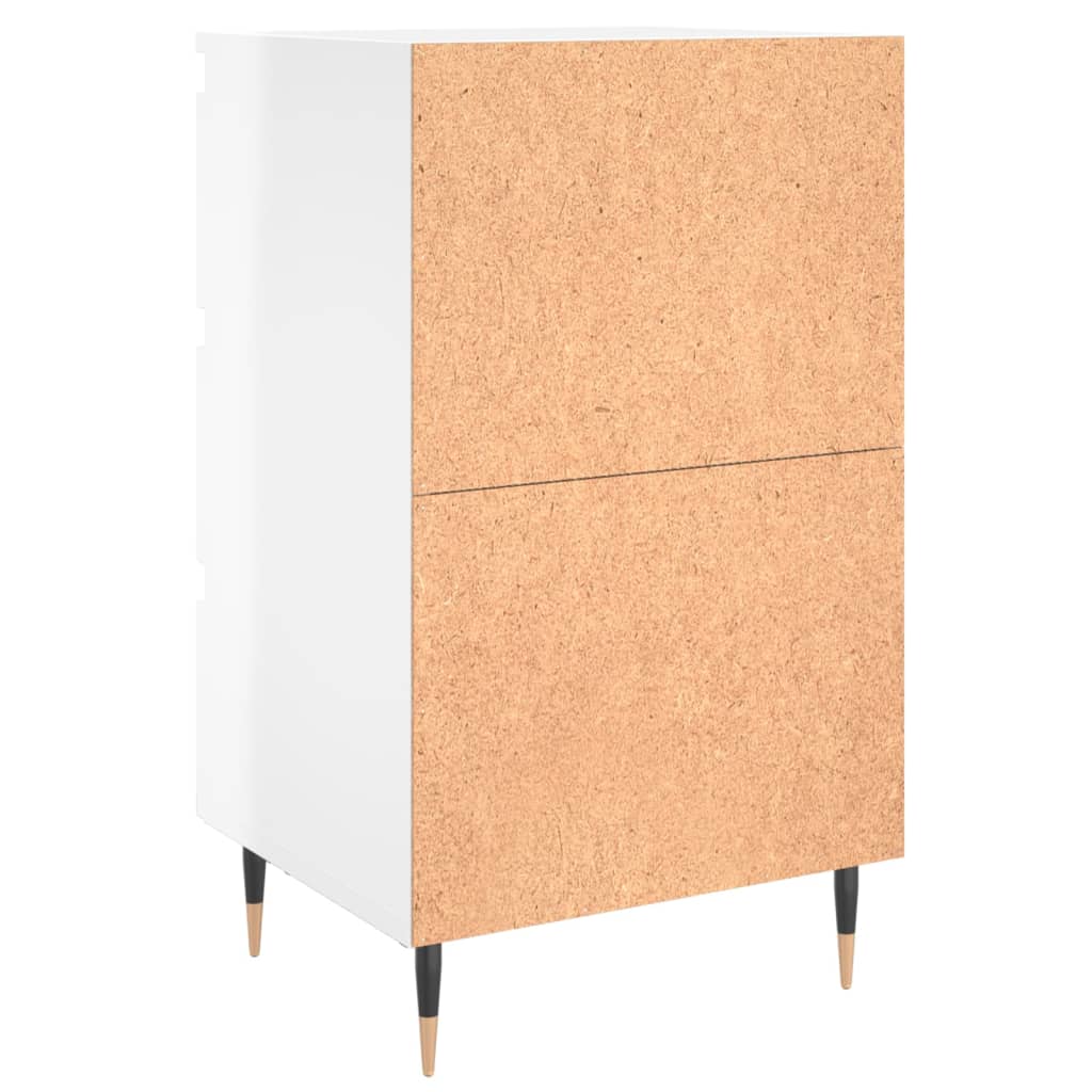 vidaXL Bedside Cabinet High Gloss White 40x35x69 cm Engineered Wood