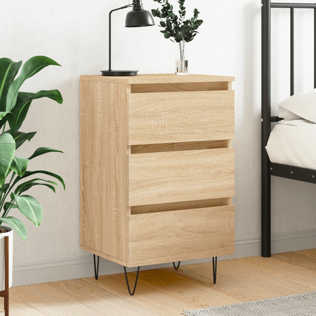 vidaXL Bedside Cabinet Sonoma Oak 40x35x69 cm Engineered Wood