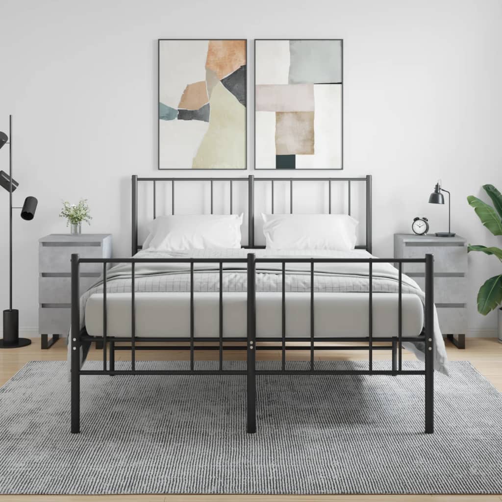 Bedside Cabinets 2 pcs Concrete Grey 40x35x69 cm Engineered Wood