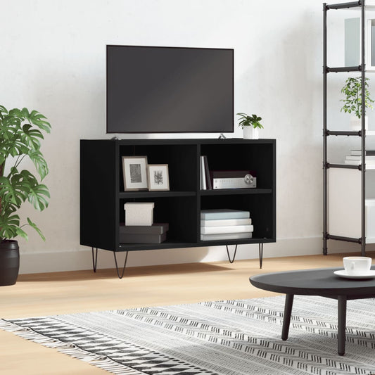 vidaXL TV Cabinet Black 69.5x30x50 cm Engineered Wood