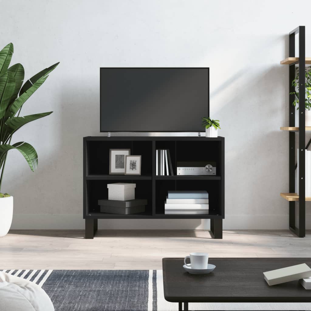 vidaXL TV Cabinet Black 69.5x30x50 cm Engineered Wood