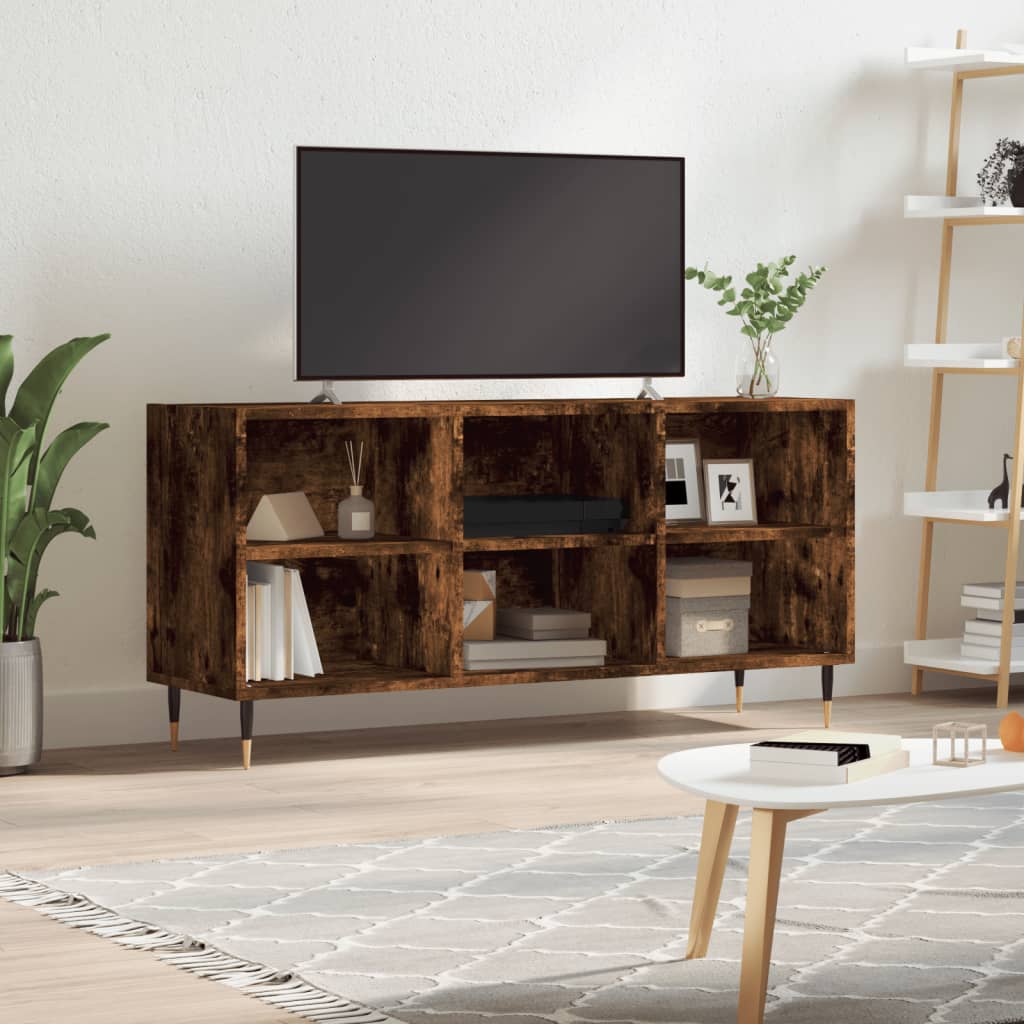 TV Cabinet Smoked Oak 103,5x30x50 cm Engineered Wood