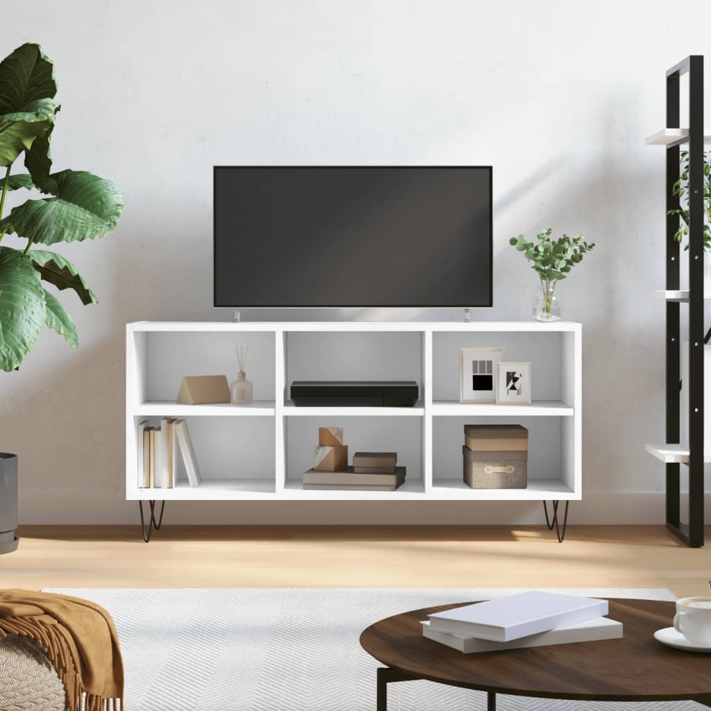 TV Cabinet White 103,5x30x50 cm Engineered Wood