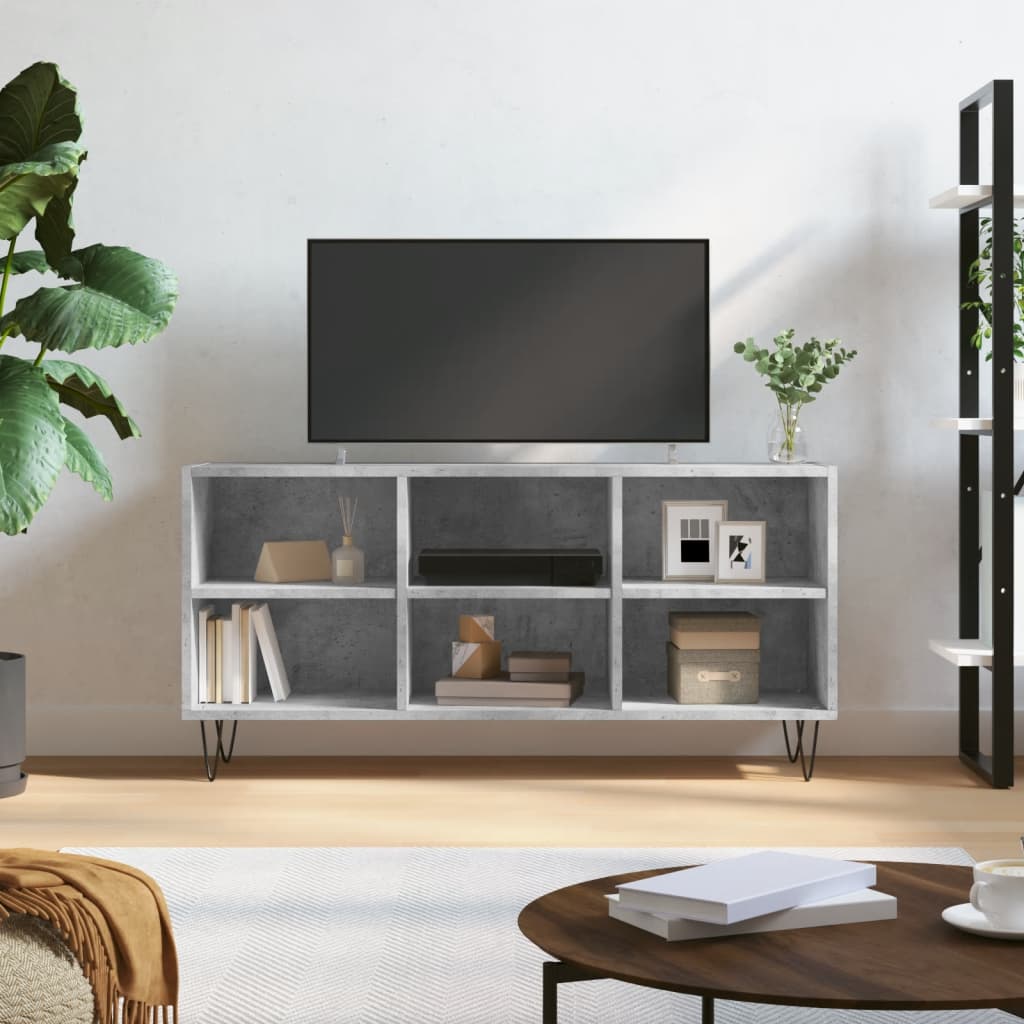 TV Cabinet Concrete Grey 103,5x30x50 cm Engineered Wood