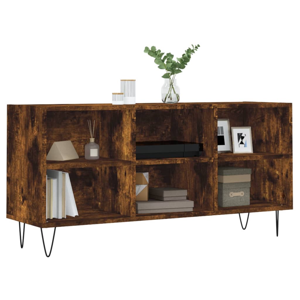 TV Cabinet Smoked Oak 103,5x30x50 cm Engineered Wood
