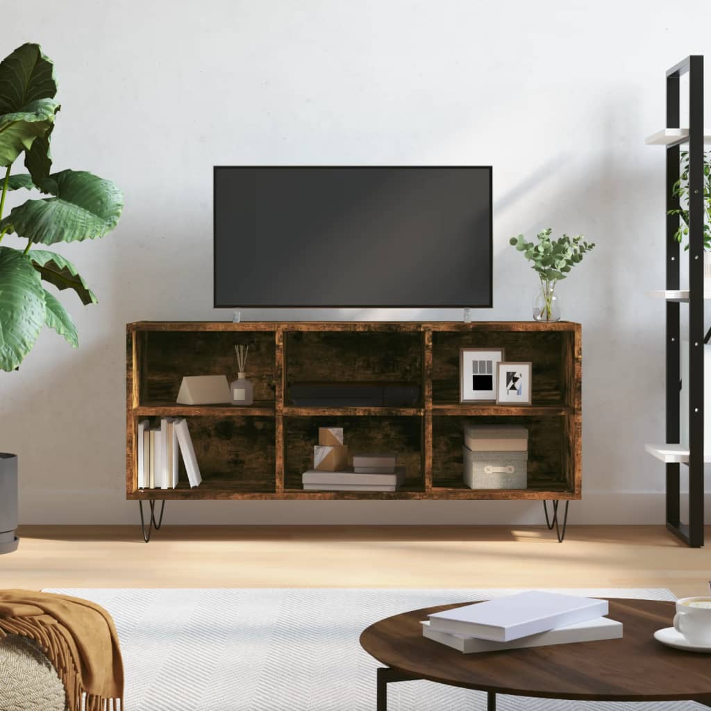 TV Cabinet Smoked Oak 103,5x30x50 cm Engineered Wood