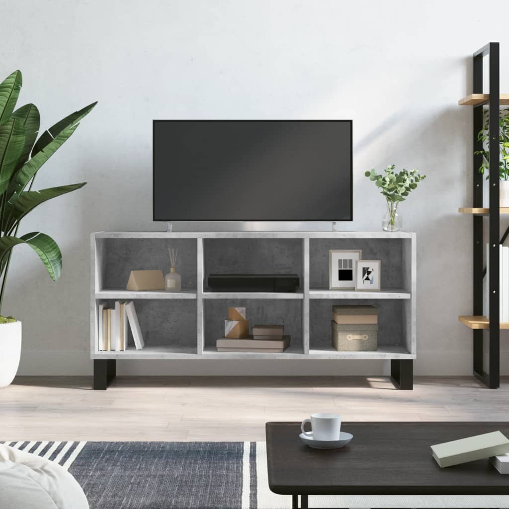 vidaXL TV Cabinet Concrete Grey 103.5x30x50 cm Engineered Wood