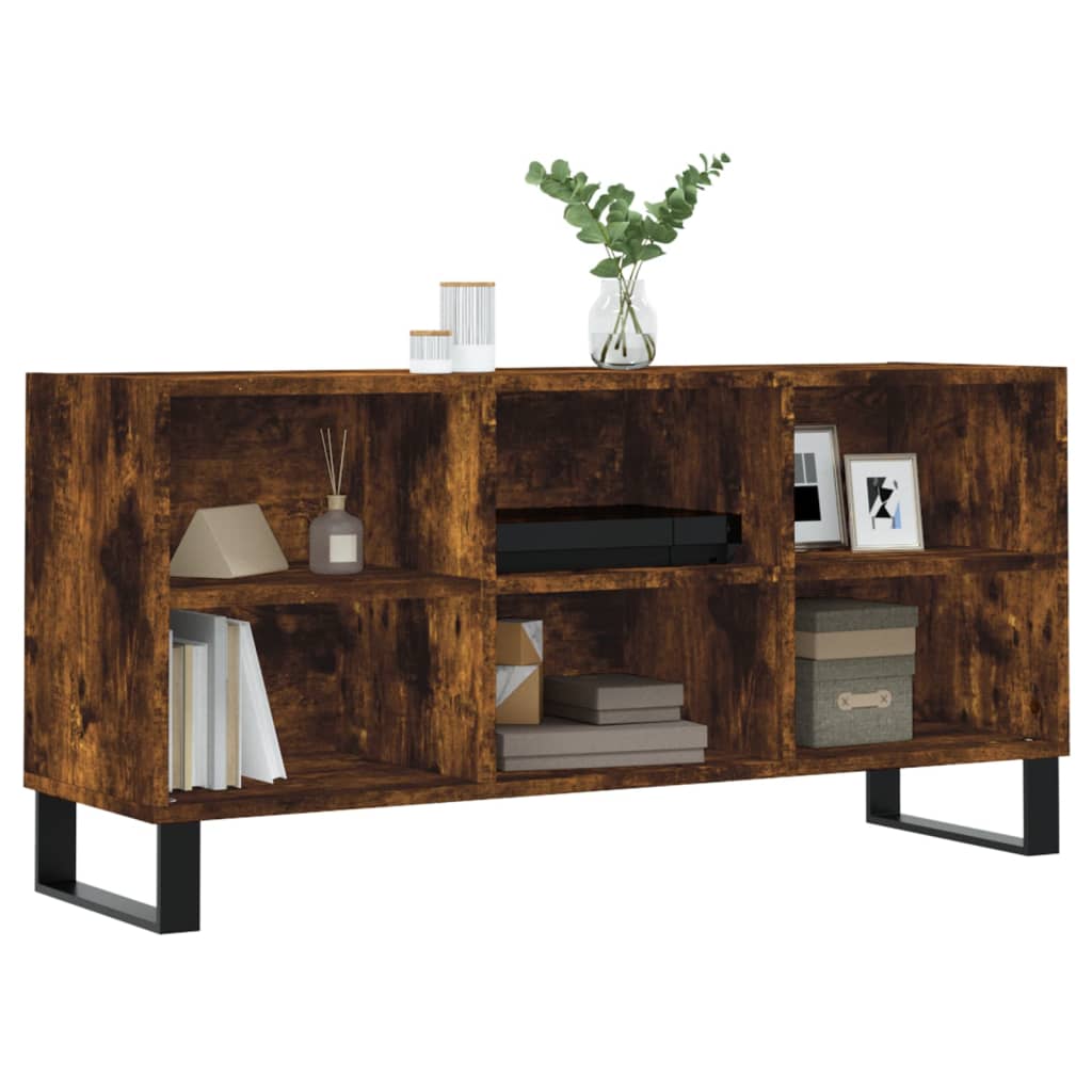 TV Cabinet Smoked Oak 103,5x30x50 cm Engineered Wood