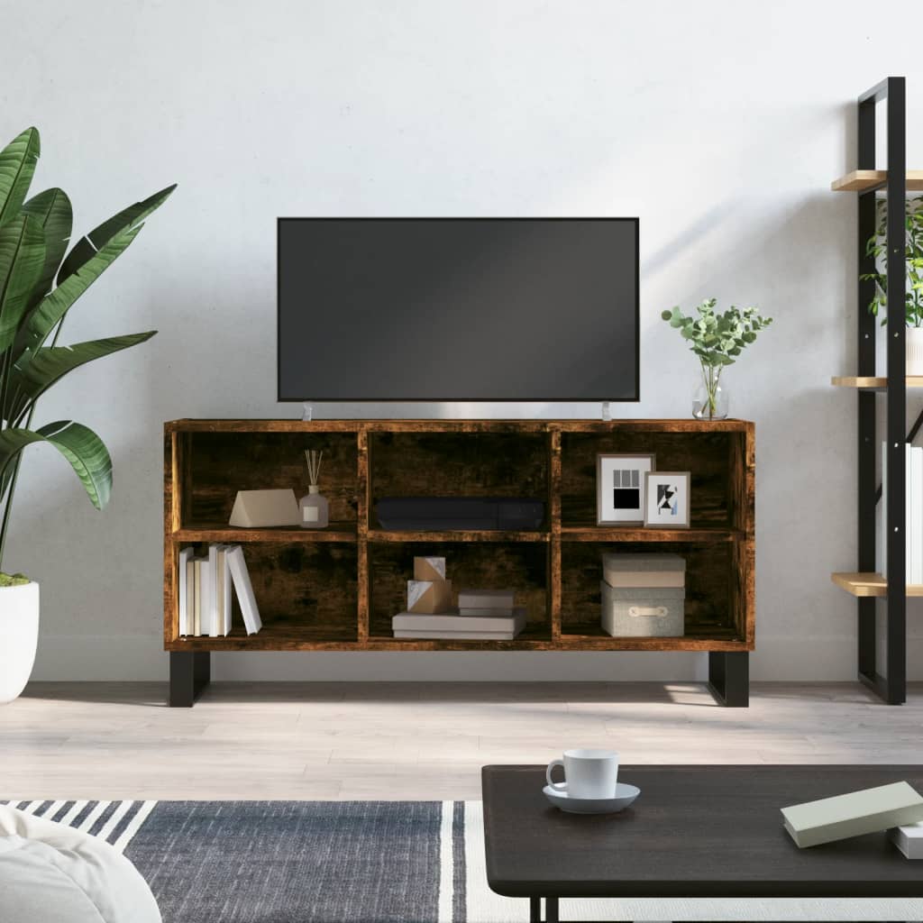 TV Cabinet Smoked Oak 103,5x30x50 cm Engineered Wood