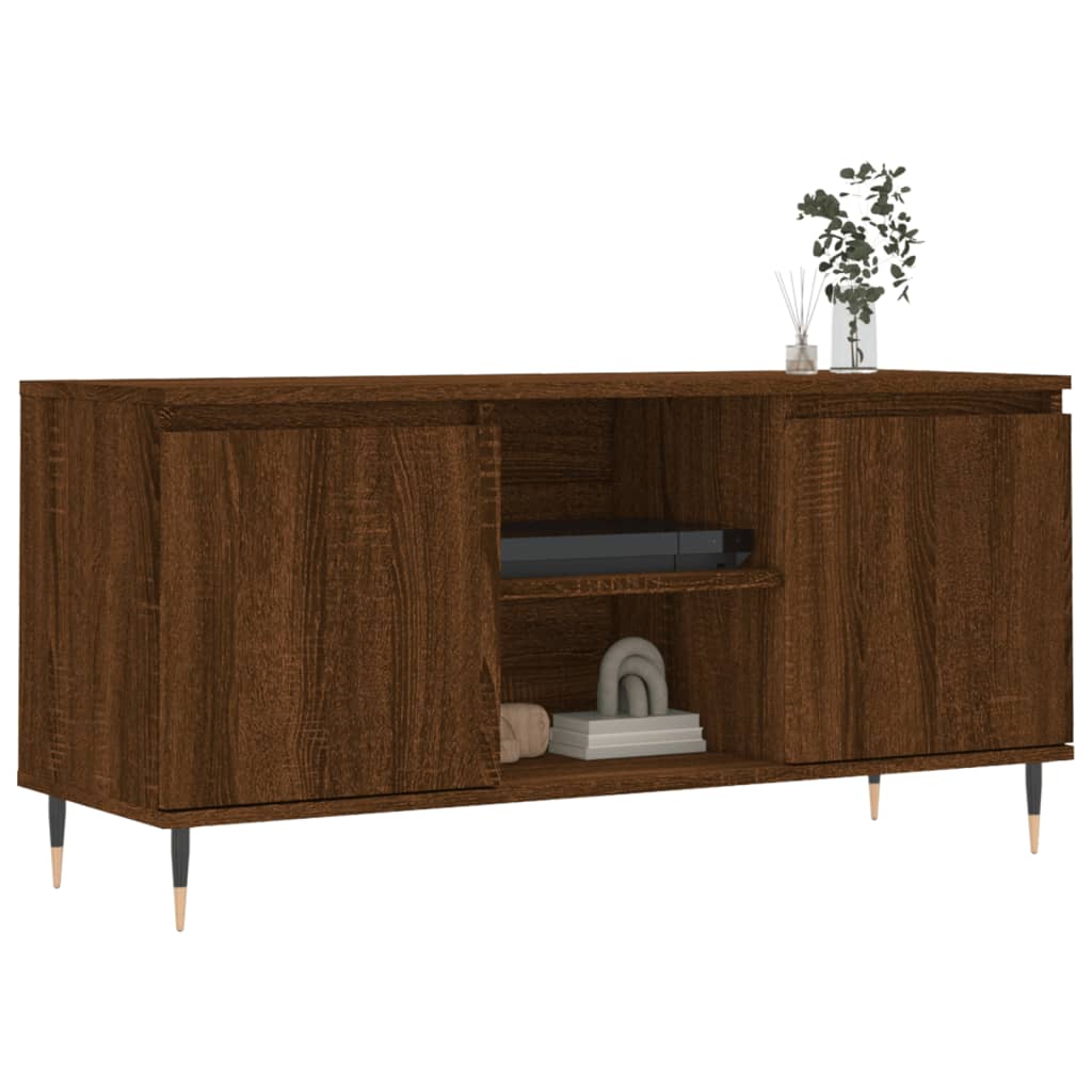 vidaXL TV Cabinet Brown Oak 104x35x50 cm Engineered Wood