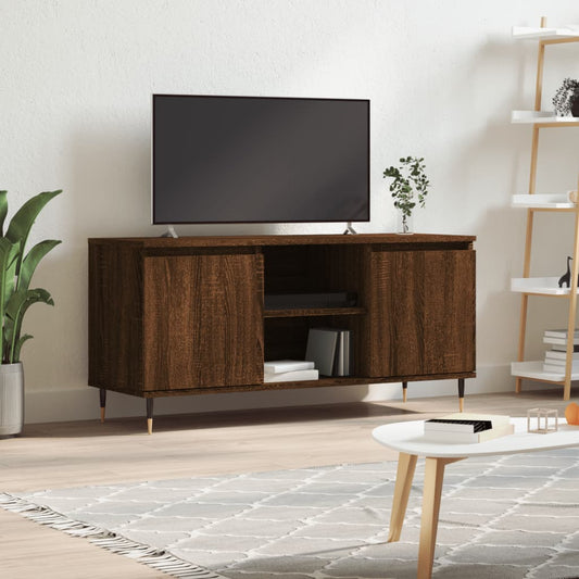 vidaXL TV Cabinet Brown Oak 104x35x50 cm Engineered Wood