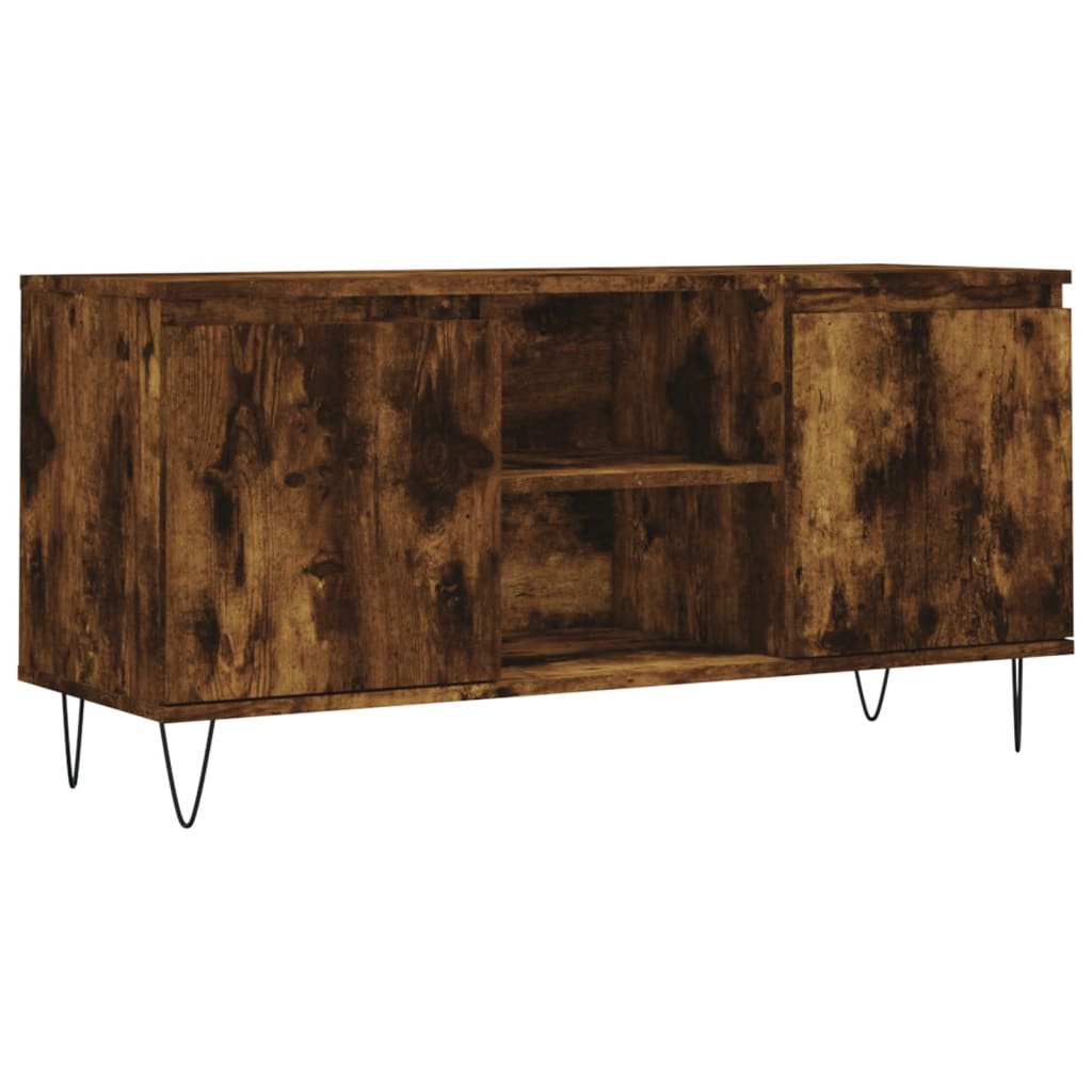 TV Cabinet Smoked Oak 104x35x50 cm Engineered Wood