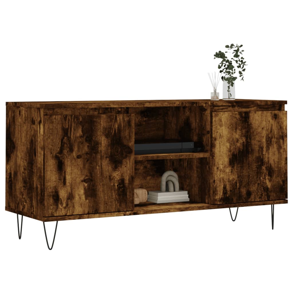 TV Cabinet Smoked Oak 104x35x50 cm Engineered Wood