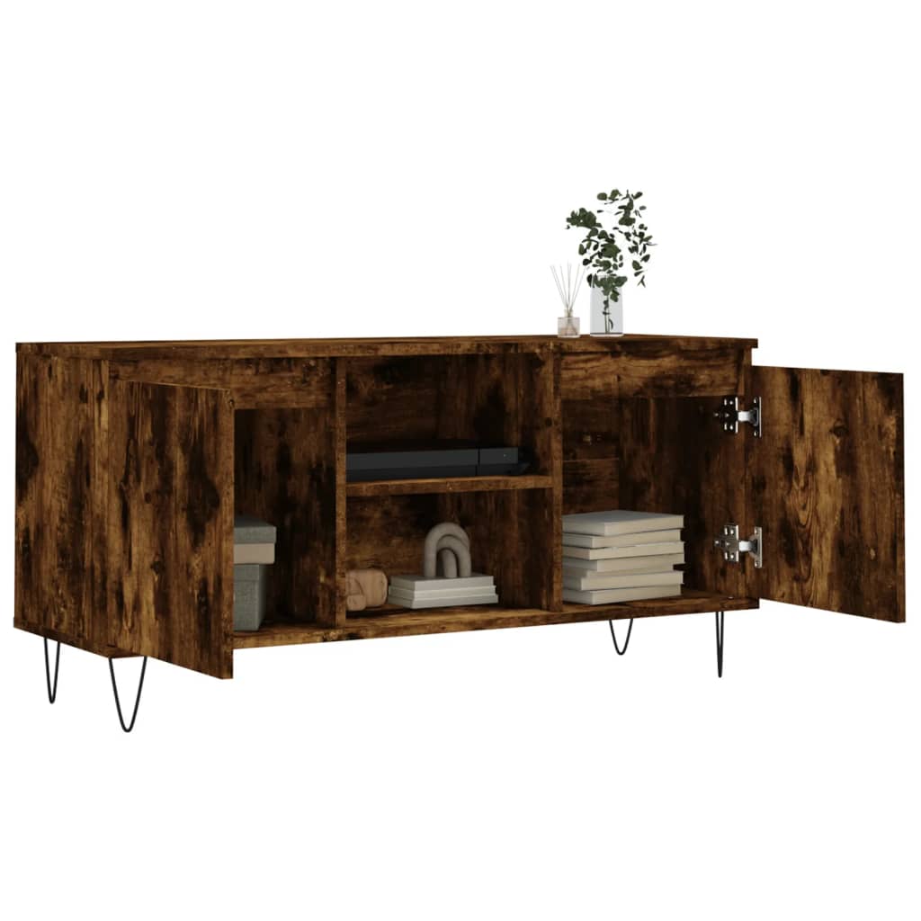 TV Cabinet Smoked Oak 104x35x50 cm Engineered Wood