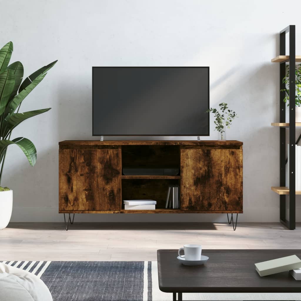 TV Cabinet Smoked Oak 104x35x50 cm Engineered Wood