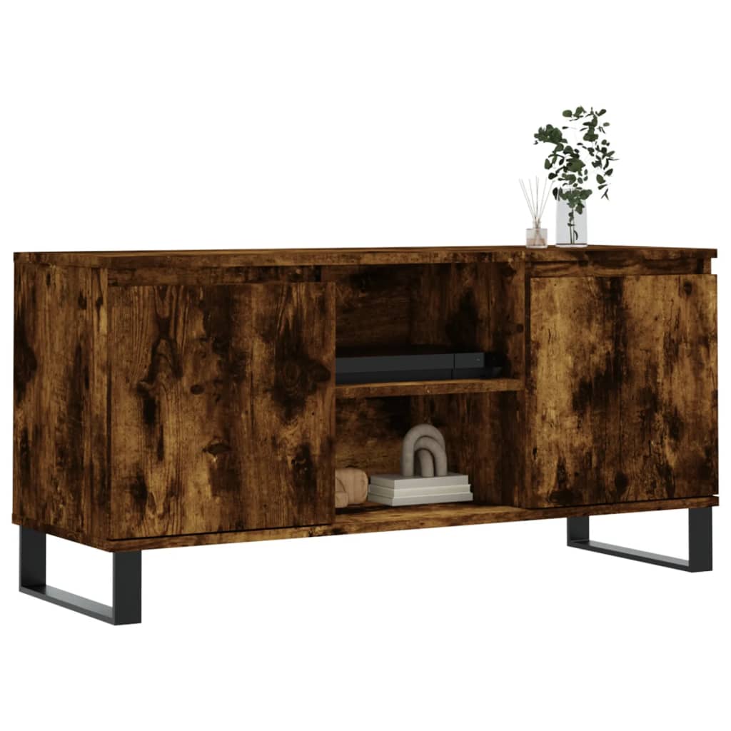 TV Cabinet Smoked Oak 104x35x50 cm Engineered Wood