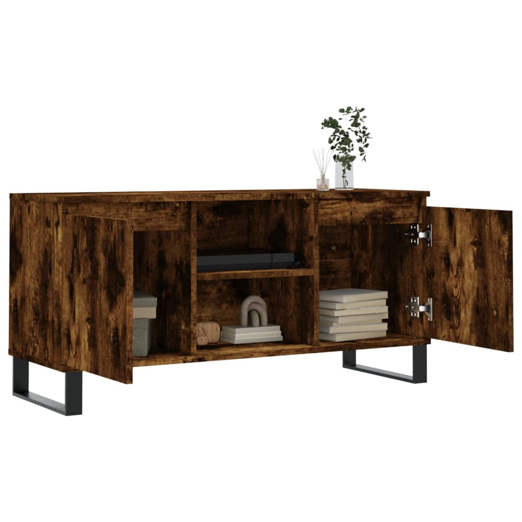 TV Cabinet Smoked Oak 104x35x50 cm Engineered Wood