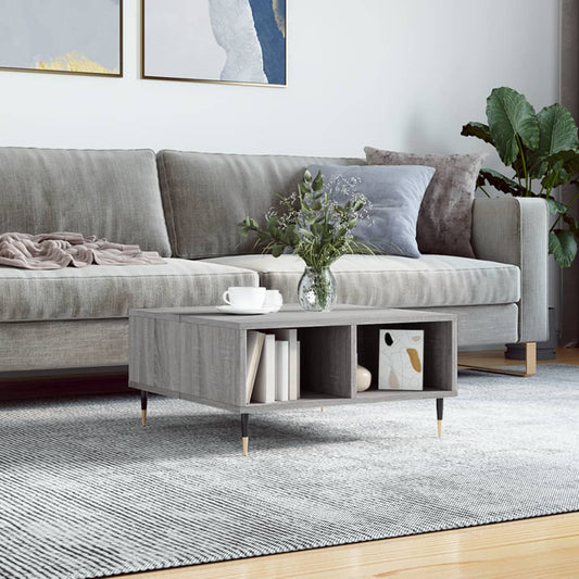 vidaXL Coffee Table Grey Sonoma 60x60x30 cm Engineered Wood