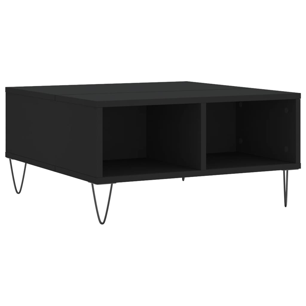 vidaXL Coffee Table Black 60x60x30 cm Engineered Wood