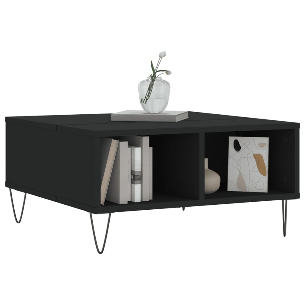 vidaXL Coffee Table Black 60x60x30 cm Engineered Wood