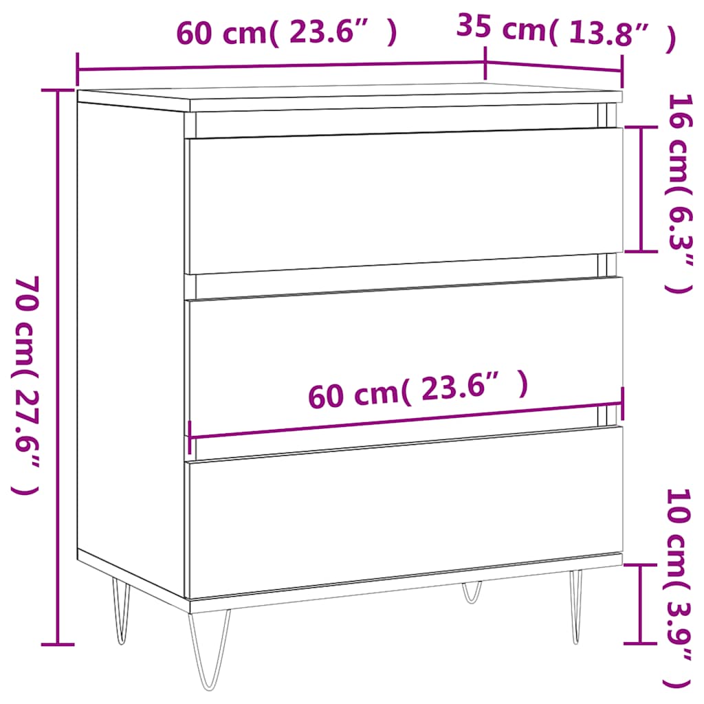 Sideboard Sonoma Oak 60x35x70 cm Engineered Wood