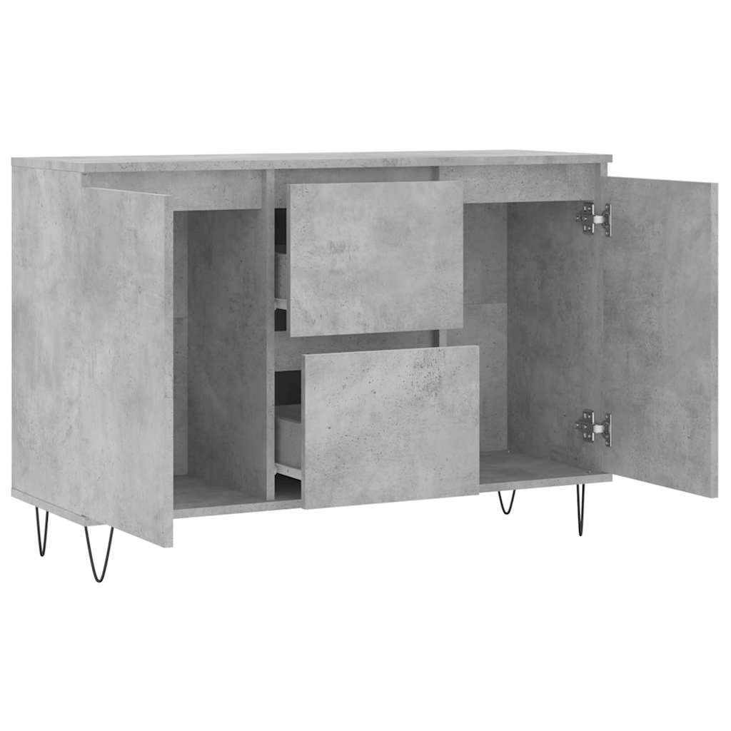 Sideboard Concrete Grey 101,5x35x70 cm Engineered Wood