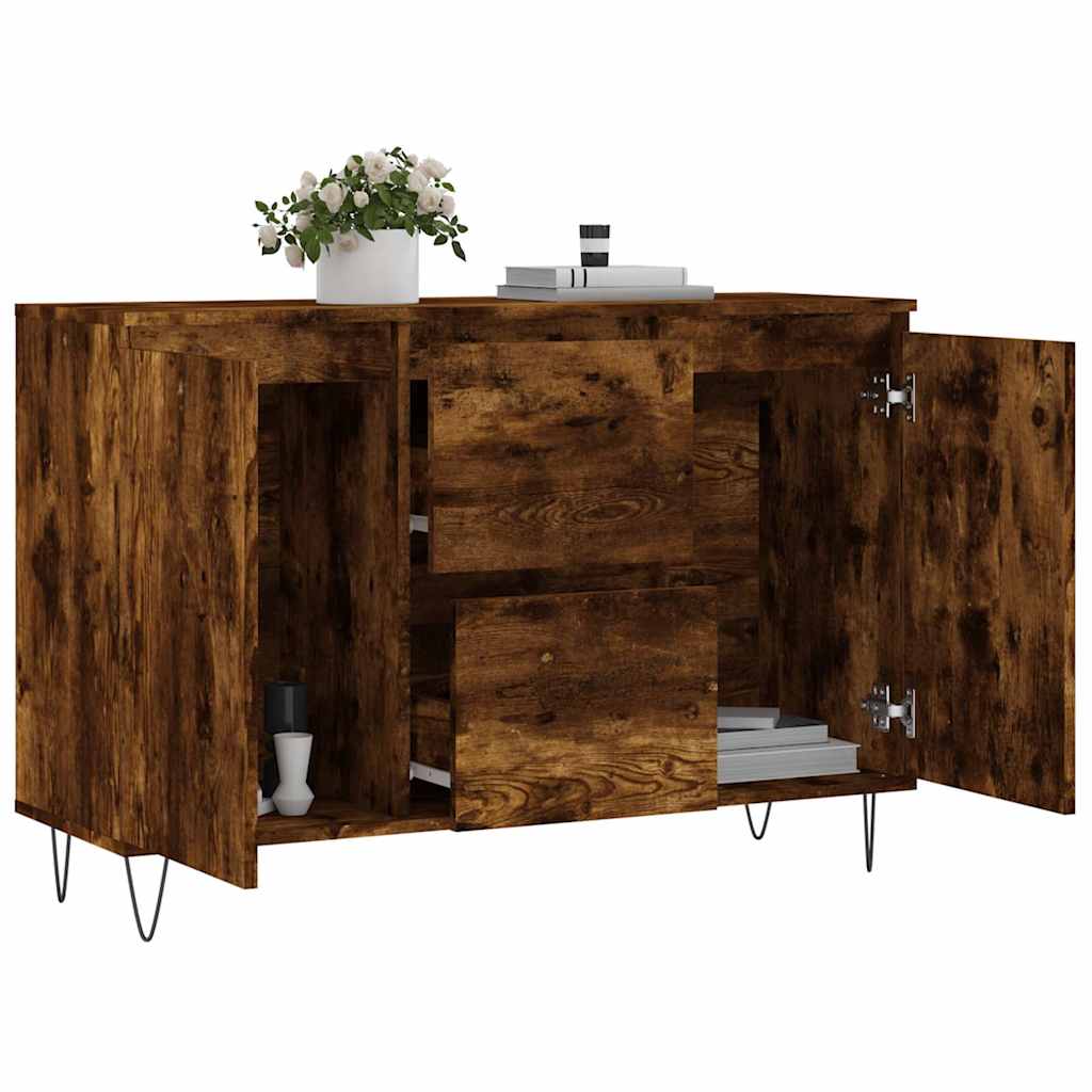 Sideboard Smoked Oak 101.5x35x70 cm Engineered Wood