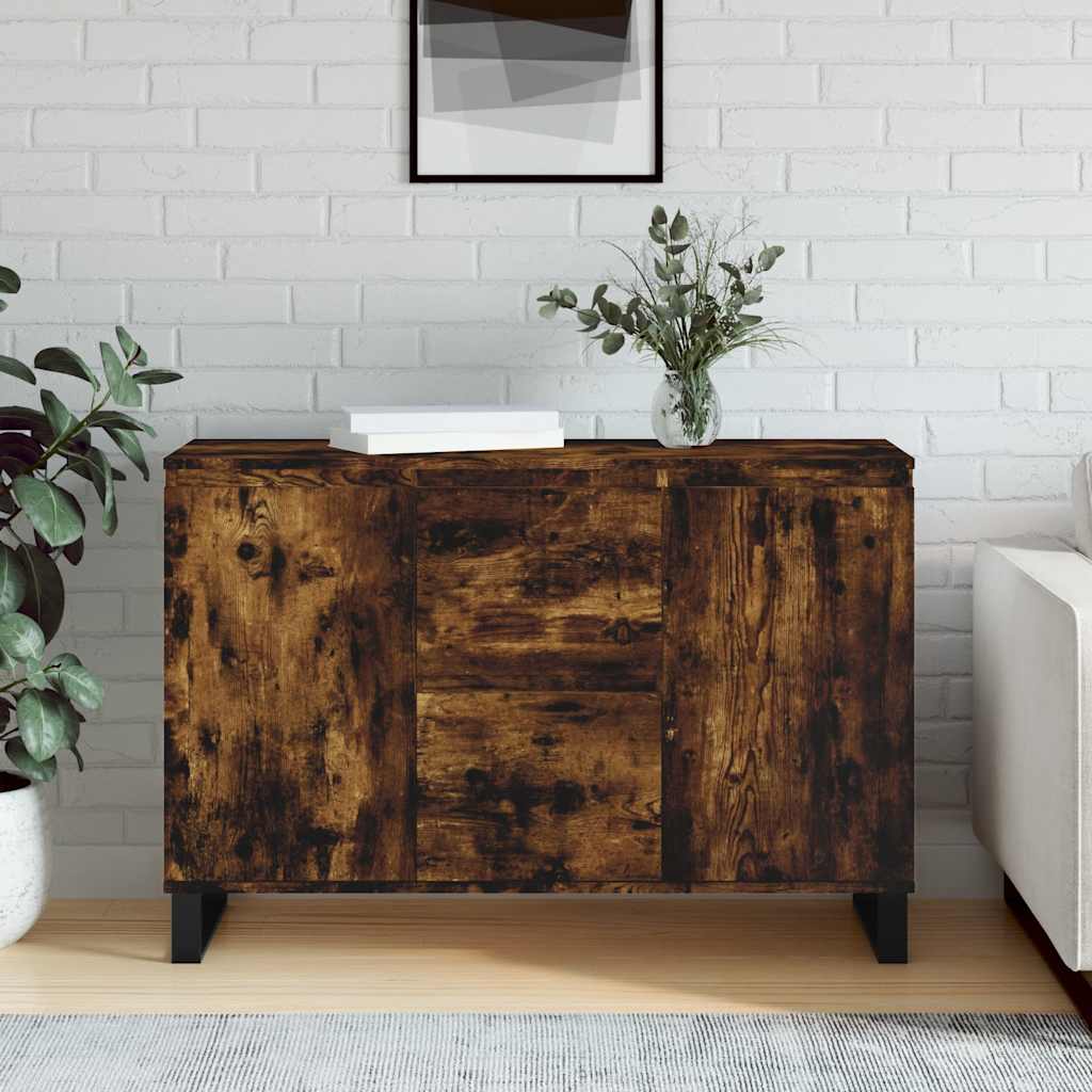 Sideboard Smoked Oak 101.5x35x70 cm Engineered Wood
