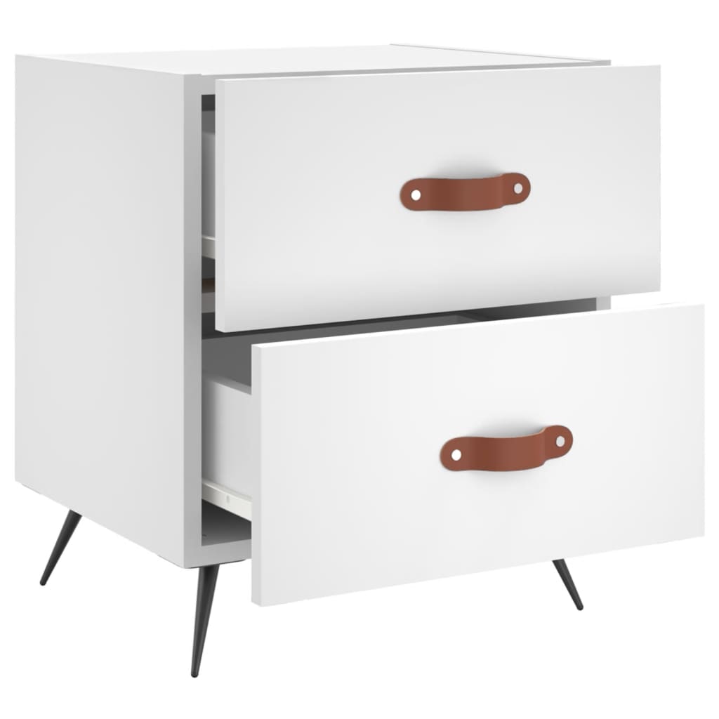 Bedside Cabinet White 40x35x47.5 cm Engineered Wood