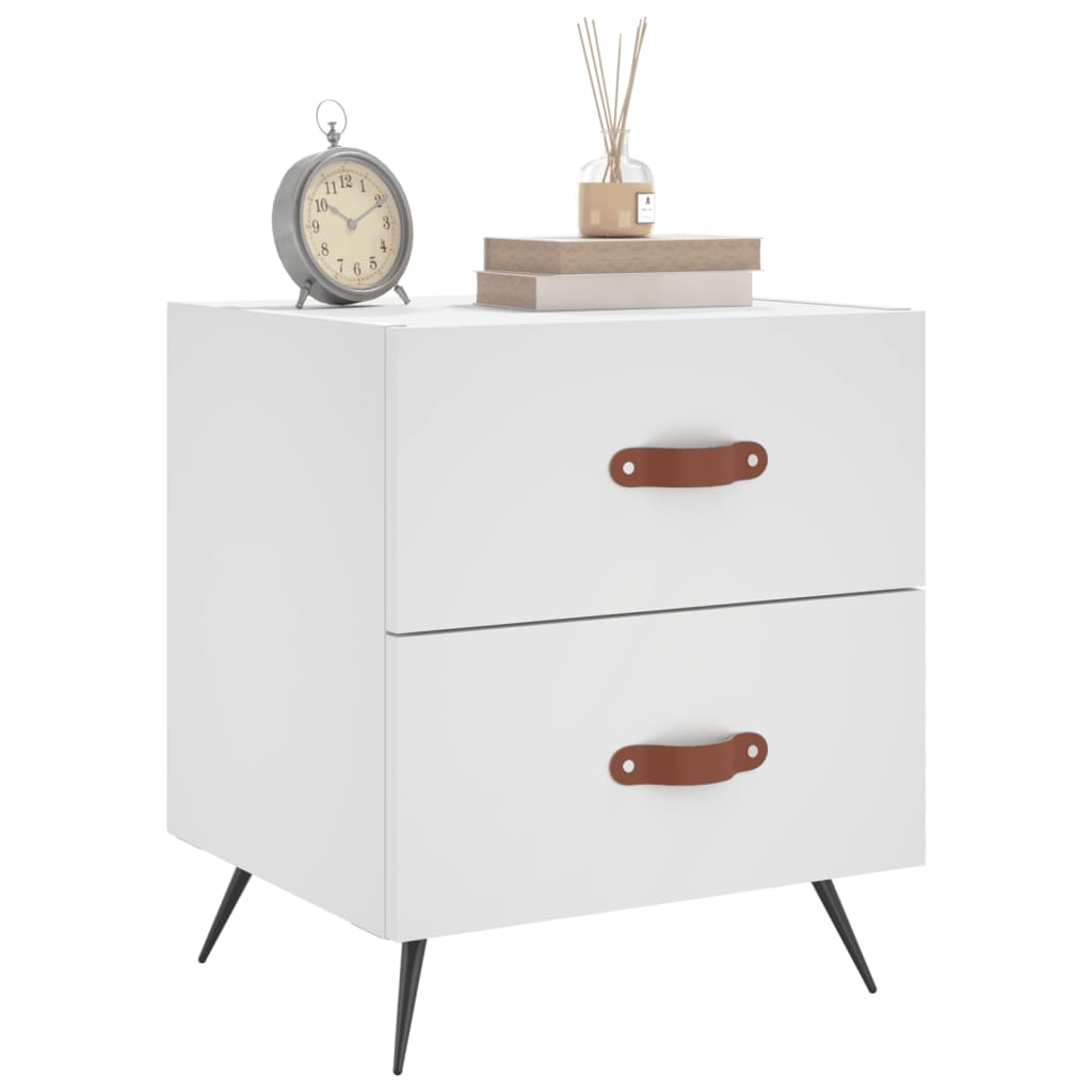 Bedside Cabinet White 40x35x47.5 cm Engineered Wood