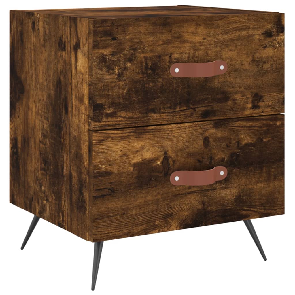 Bedside Cabinets 2 pcs Smoked Oak 40x35x47.5 cm Engineered Wood