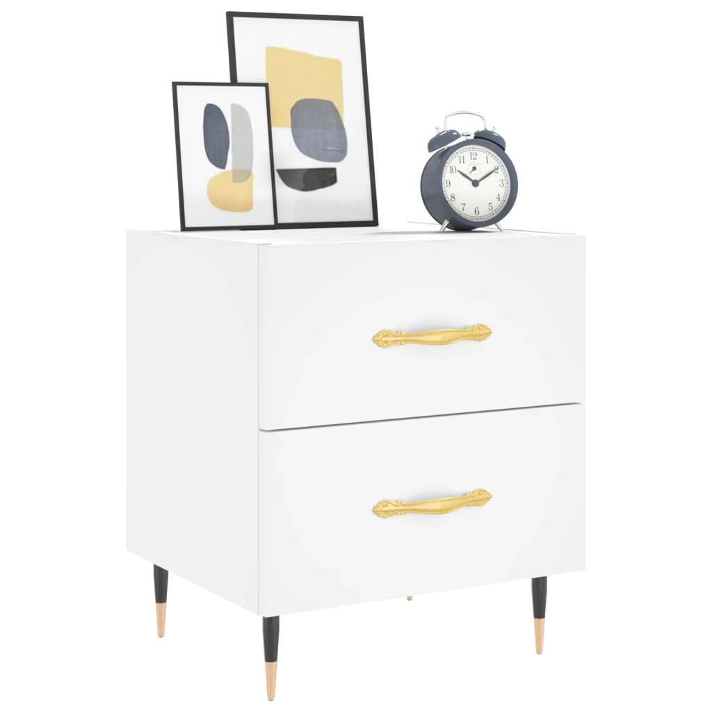 Bedside Cabinet White 40x35x47,5 cm Engineered Wood