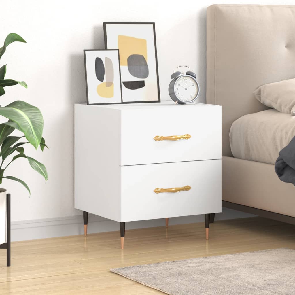 Bedside Cabinet White 40x35x47,5 cm Engineered Wood