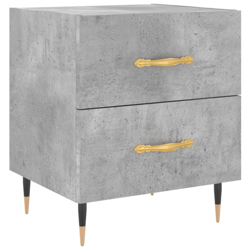 Bedside Cabinet Concrete Grey 40x35x47,5 cm Engineered Wood