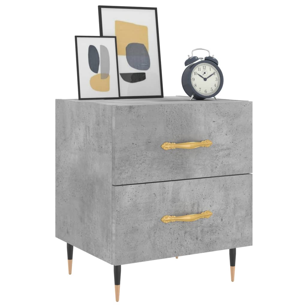 Bedside Cabinet Concrete Grey 40x35x47,5 cm Engineered Wood