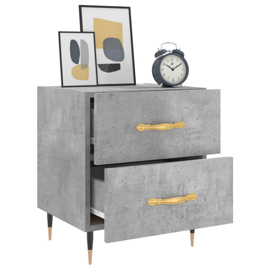 Bedside Cabinet Concrete Grey 40x35x47,5 cm Engineered Wood