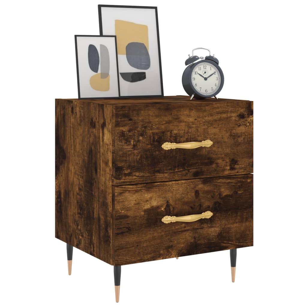 Bedside Cabinet Smoked Oak 40x35x47,5 cm Engineered Wood
