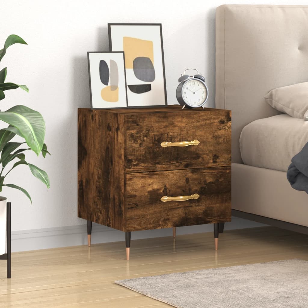 Bedside Cabinet Smoked Oak 40x35x47,5 cm Engineered Wood