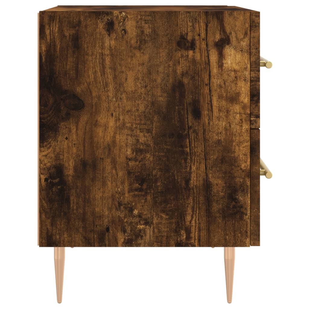 Bedside Cabinet Smoked Oak 40x35x47.5 cm Engineered Wood