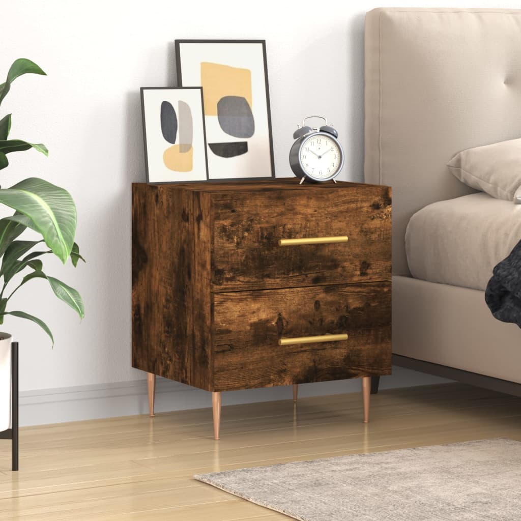 Bedside Cabinet Smoked Oak 40x35x47,5 cm Engineered Wood