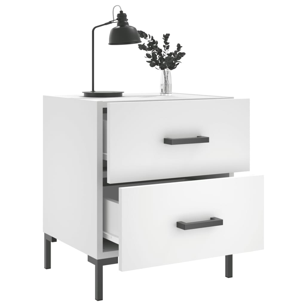 Bedside Cabinet White 40x35x47,5 cm Engineered Wood