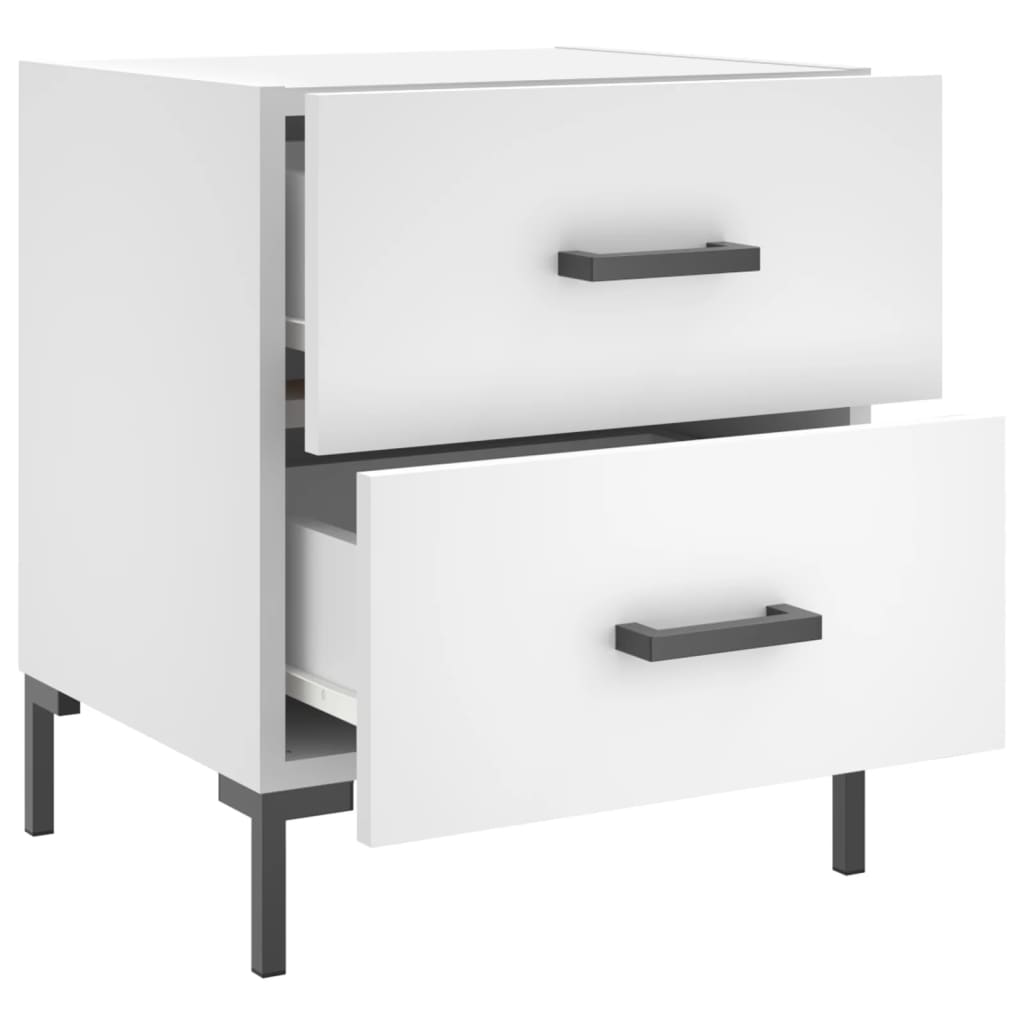 Bedside Cabinet White 40x35x47.5 cm Engineered Wood
