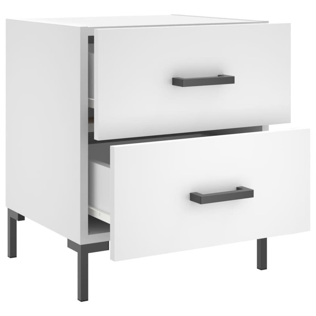 vidaXL Bedside Cabinets 2 pcs White 40x35x47.5 cm Engineered Wood