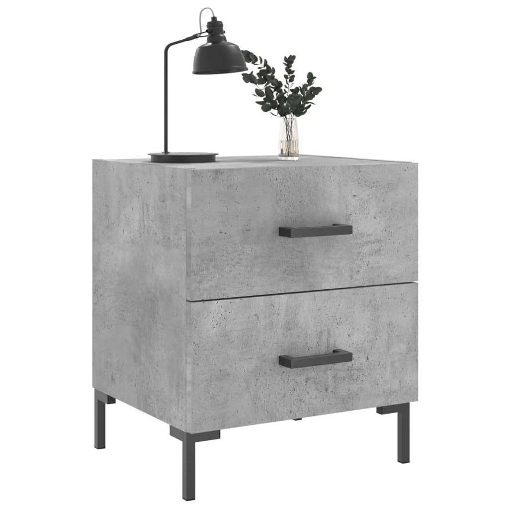 Bedside Cabinet Concrete Grey 40x35x47,5 cm Engineered Wood