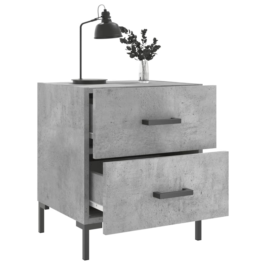 Bedside Cabinet Concrete Grey 40x35x47,5 cm Engineered Wood