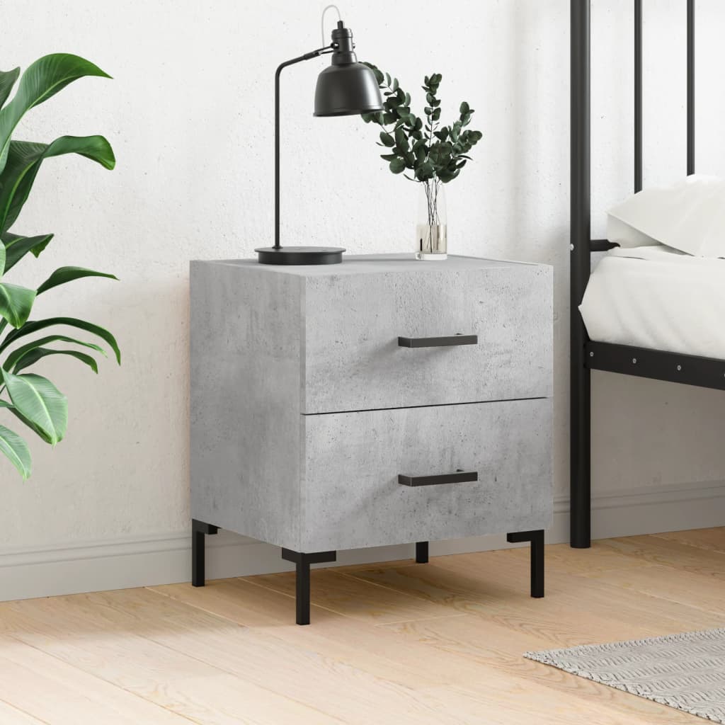 Bedside Cabinet Concrete Grey 40x35x47,5 cm Engineered Wood