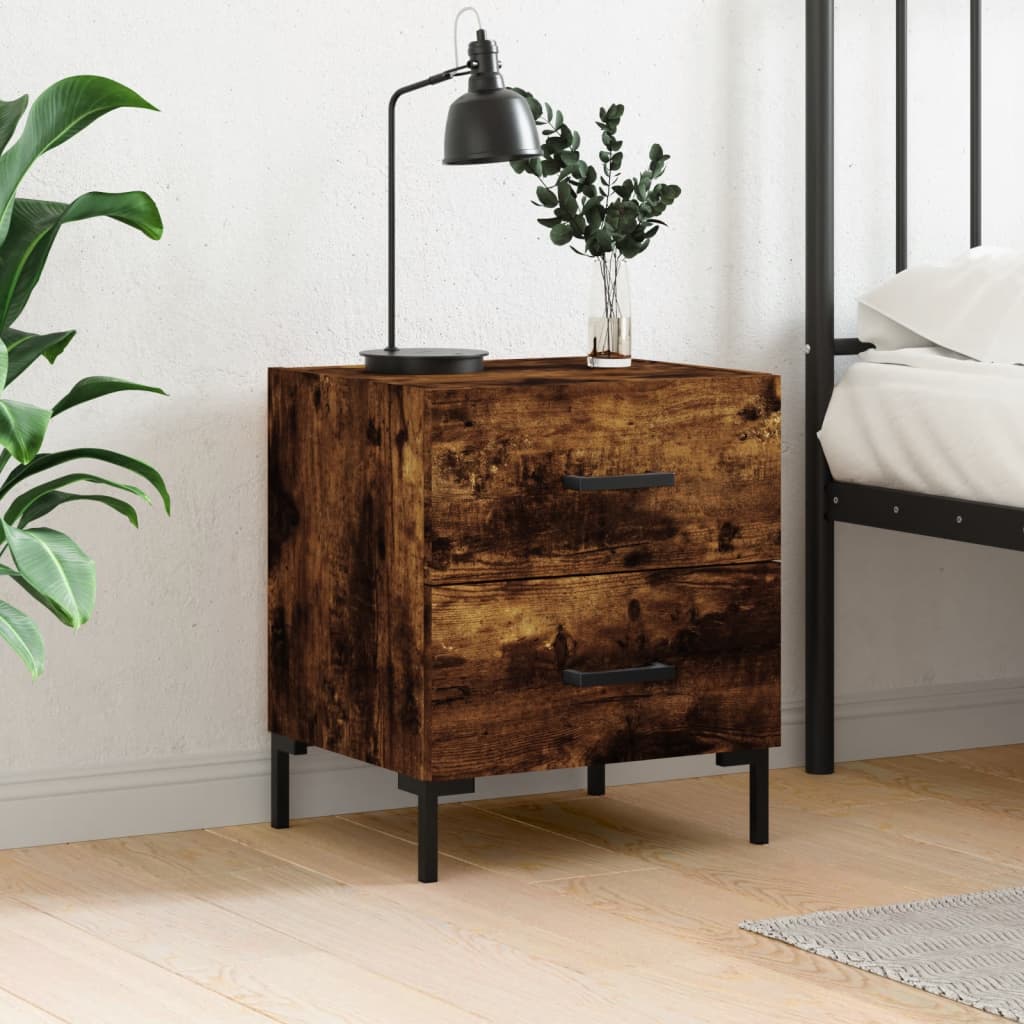 Bedside Cabinet Smoked Oak 40x35x47,5 cm Engineered Wood
