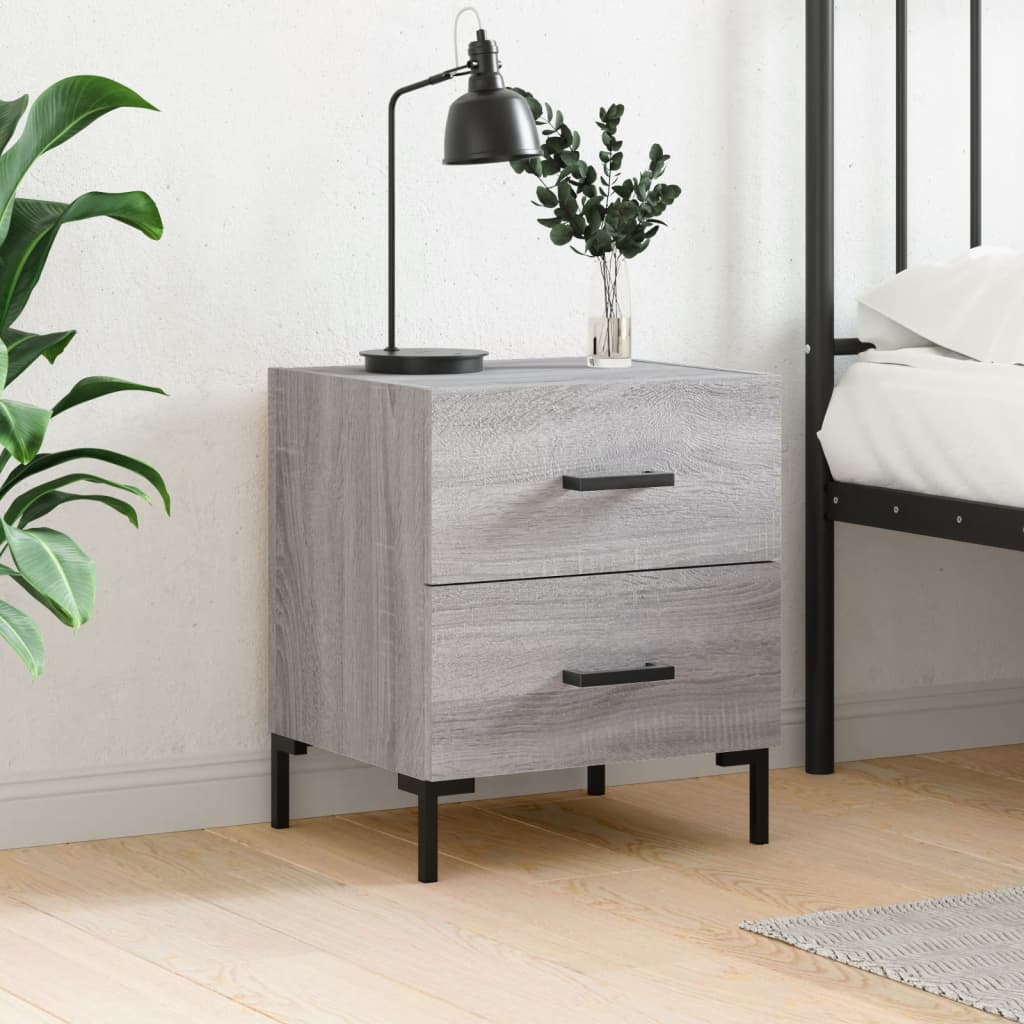 vidaXL Bedside Cabinet Grey Sonoma 40x35x47.5 cm Engineered Wood